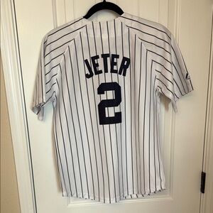 NY Jeter MAJESTIC Baseball MLB Classic Jersey blue & white